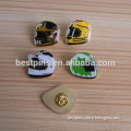 epoxy motor bike helmet shape badge brooch pin with butterfly clasp